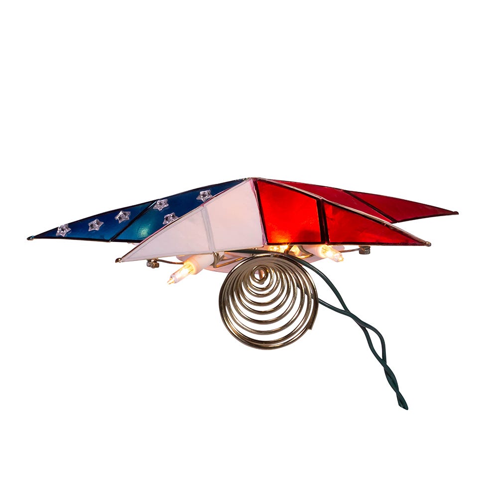 Kurt Adler Capiz American Flag Inspired Star Treetop